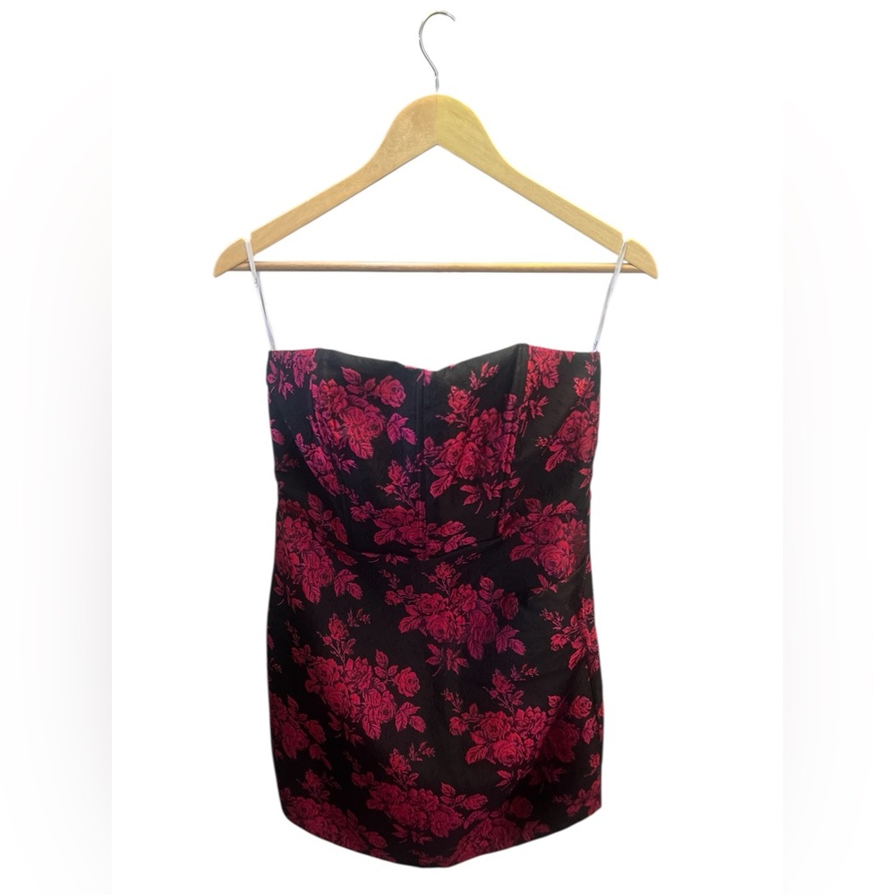 Lulus Made for Elegance Black Floral Jacquard Strapless Mini Dress - Picture 2 of 12